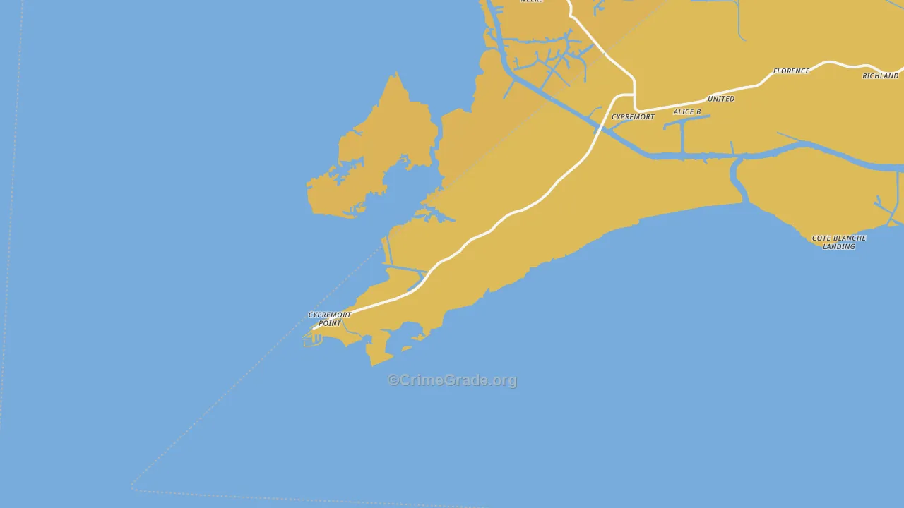 Cypremort, LA Map of Drug-Related Crime Rates
