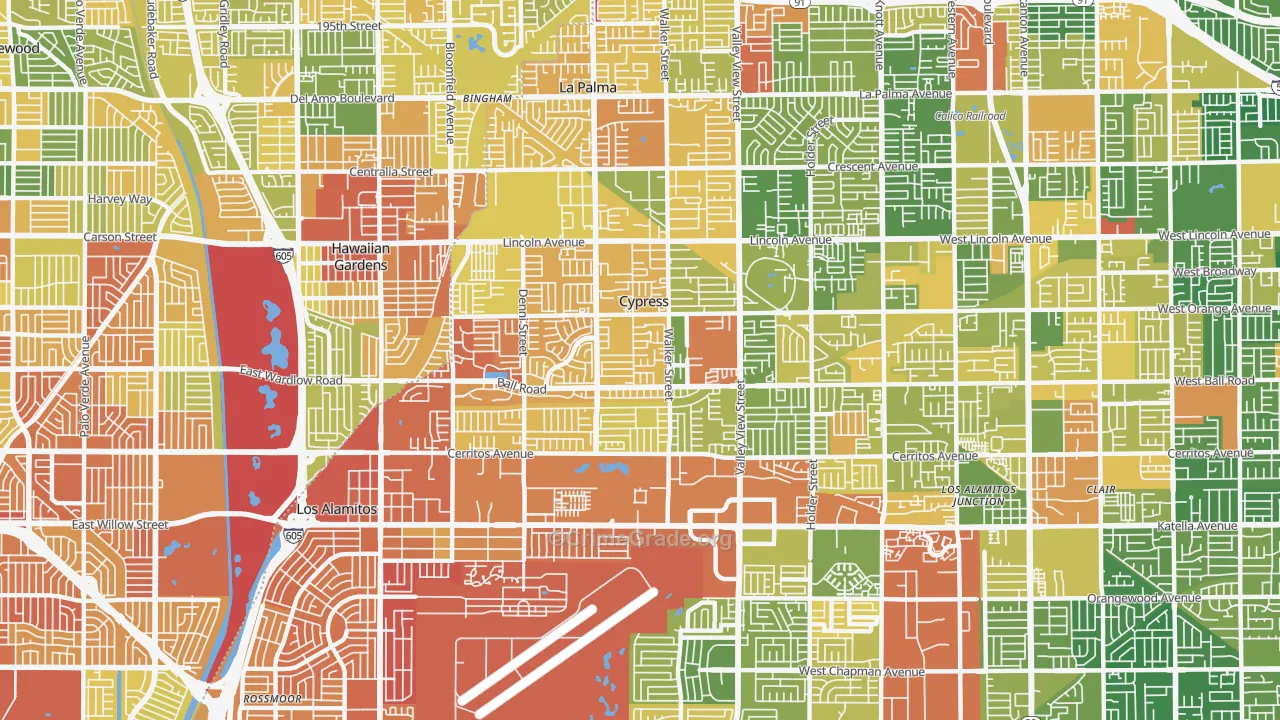 Cypress, CA Map of Drug-Related Crime Rates