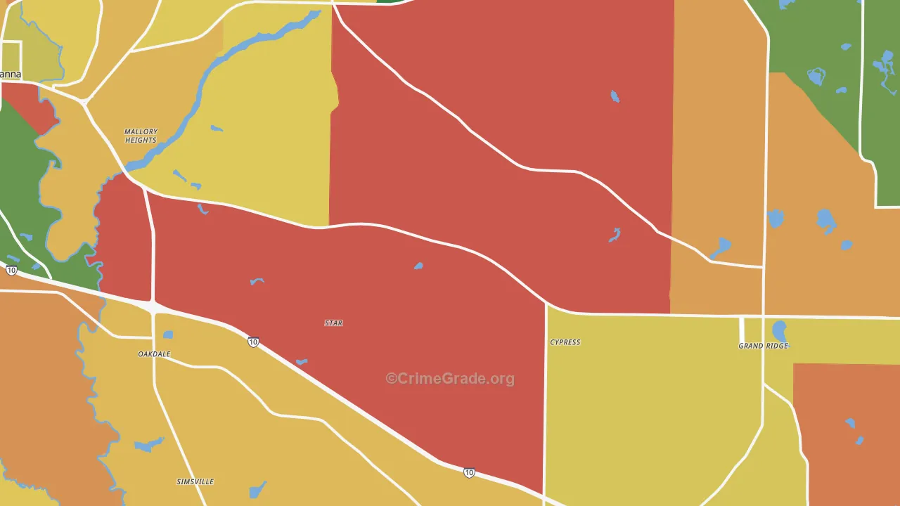 Cypress, FL Map of Drug-Related Crime Rates