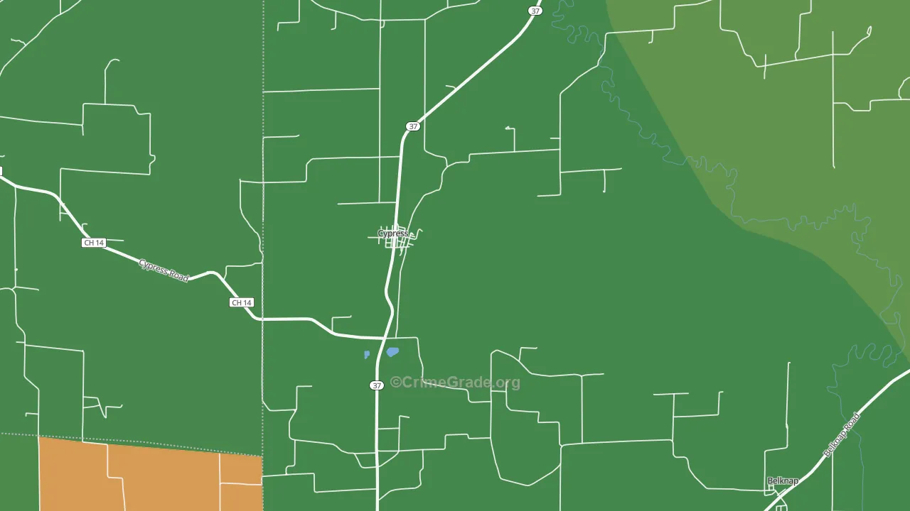 Cypress, IL Map of Drug-Related Crime Rates