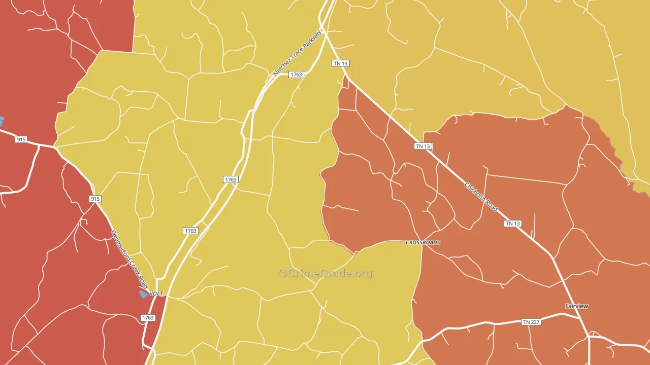 Cypress Inn, TN Map of Drug-Related Crime Rates