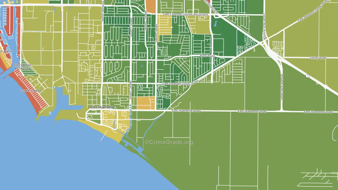 Cypress, Oxnard, CA Map of Drug-Related Crime Rates