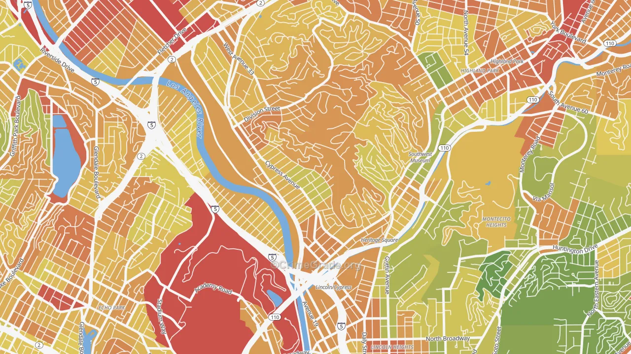 Cypress Park, Los Angeles, CA Map of Drug-Related Crime Rates
