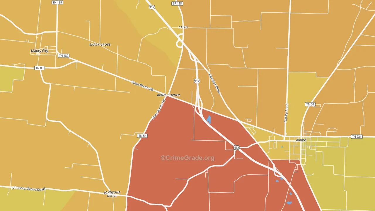 Cypress, TN Map of Drug-Related Crime Rates