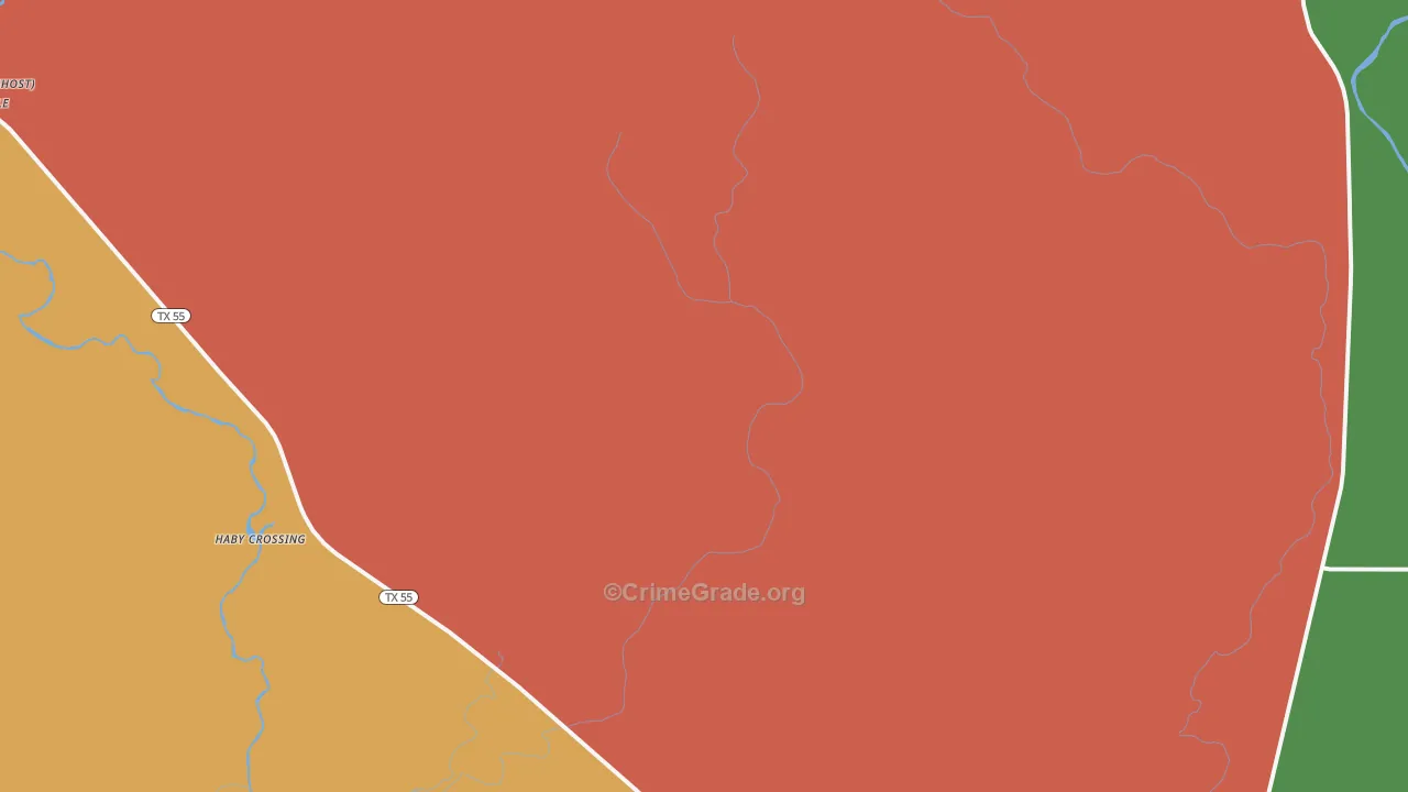 Dabney, TX Map of Drug-Related Crime Rates