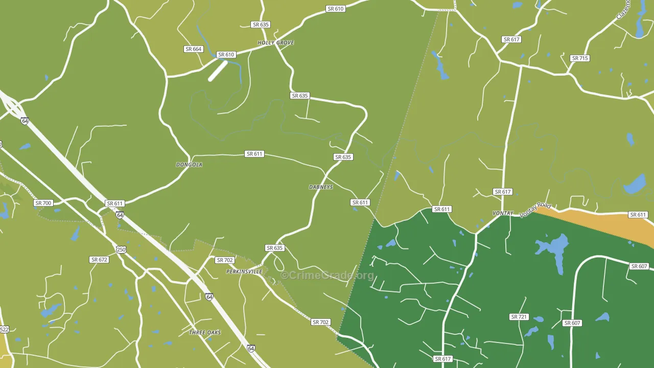 Dabneys, VA Map of Drug-Related Crime Rates
