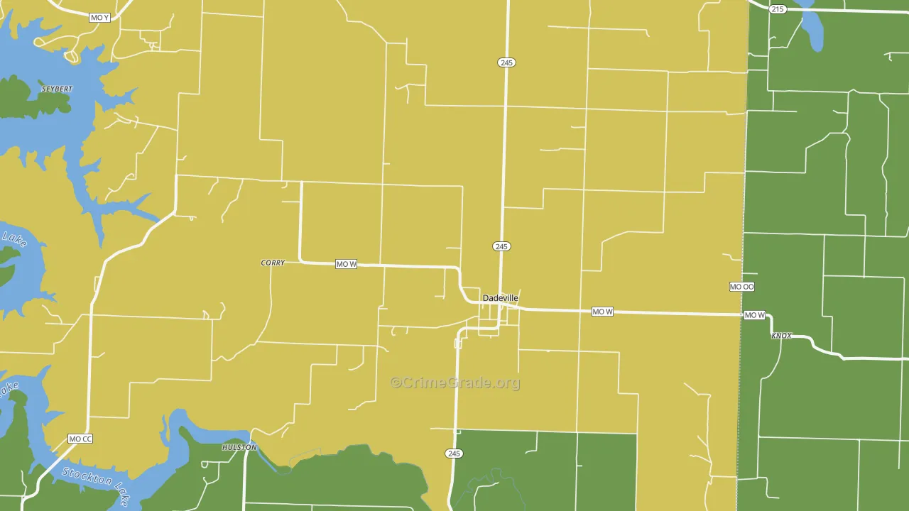 Dadeville, MO Map of Drug-Related Crime Rates