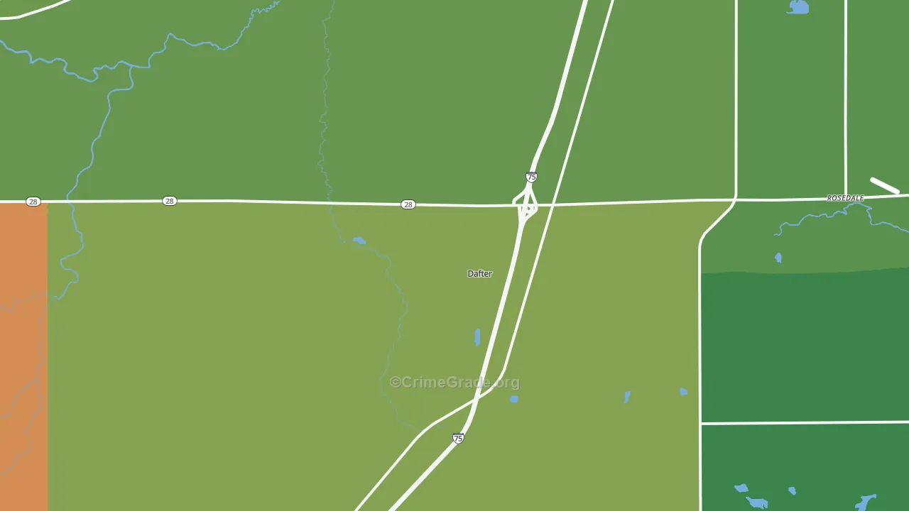 Dafter, MI Map of Drug-Related Crime Rates