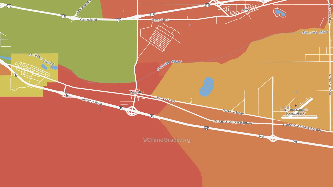 Daggett, CA Map of Drug-Related Crime Rates