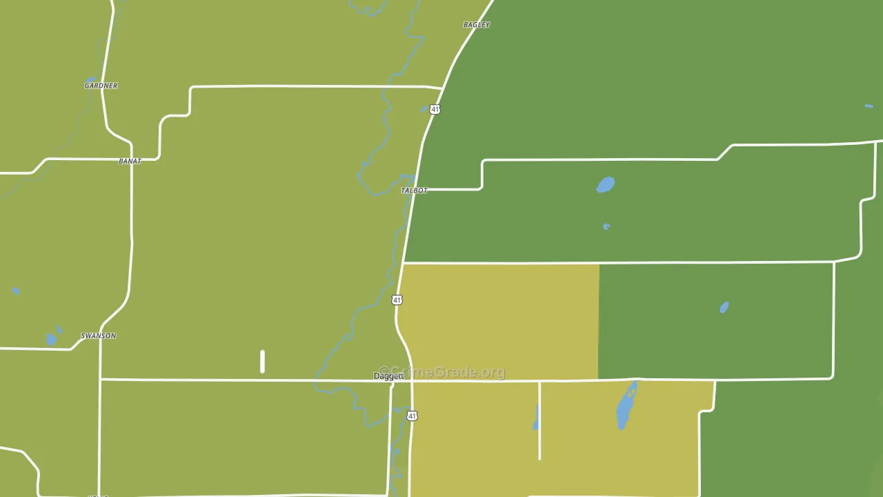 Daggett, MI Map of Drug-Related Crime Rates