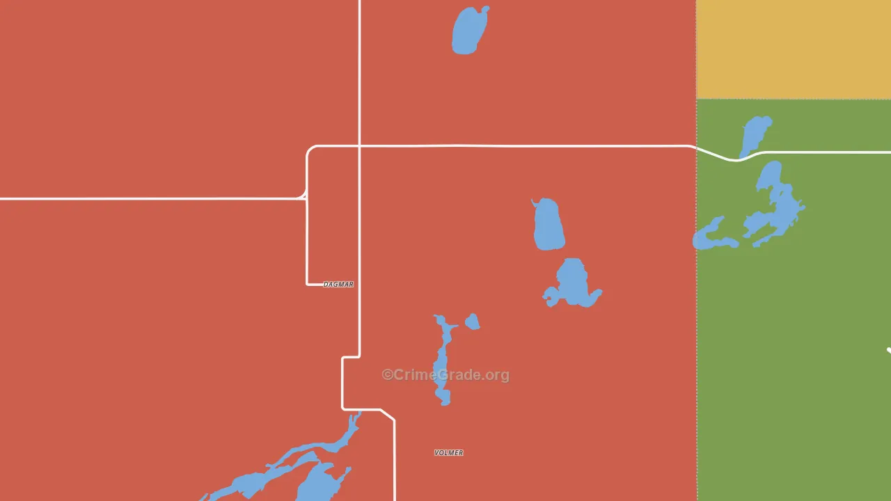 Dagmar, MT Map of Drug-Related Crime Rates