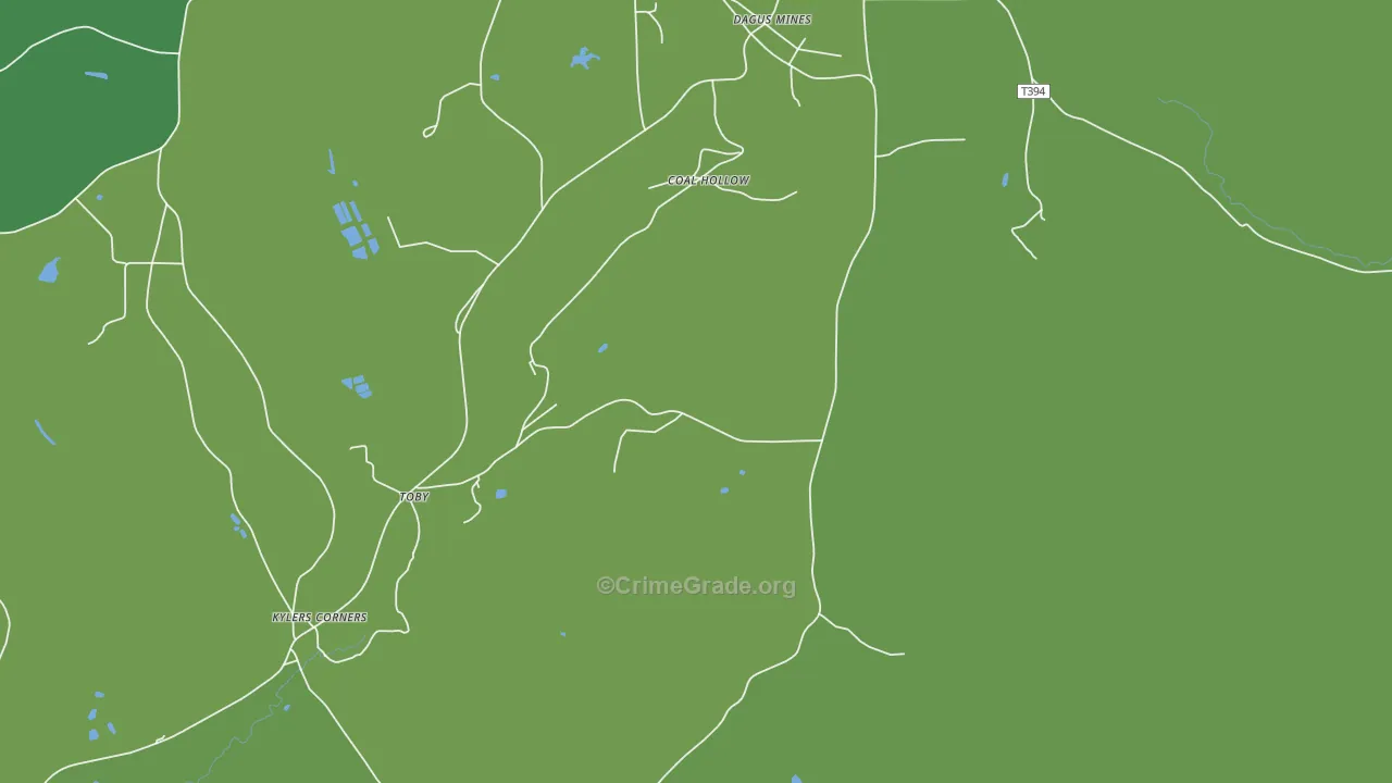 Dagus Mines, PA Map of Drug-Related Crime Rates