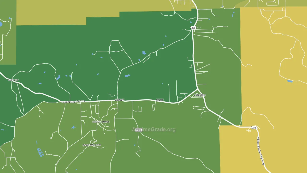 Dagus, PA Map of Drug-Related Crime Rates