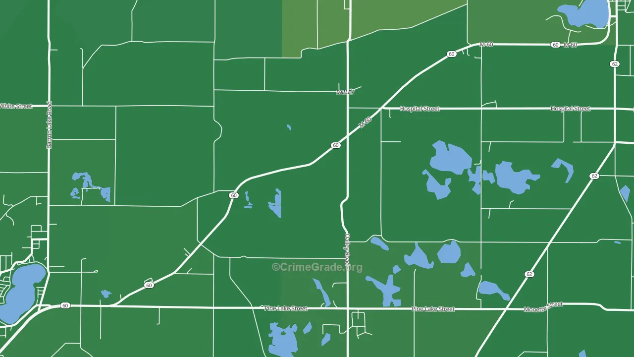 Dailey, MI Map of Drug-Related Crime Rates