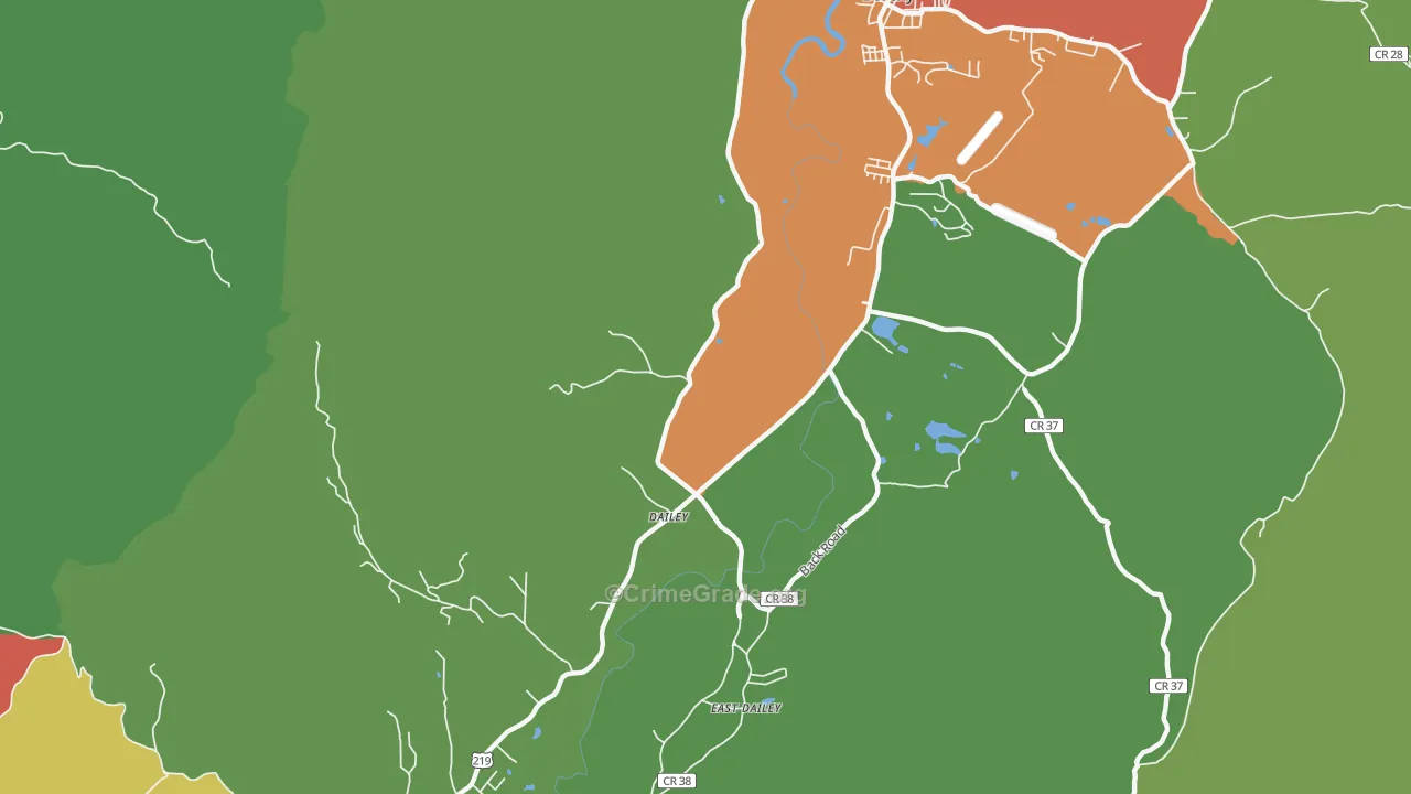 Dailey, WV Map of Drug-Related Crime Rates