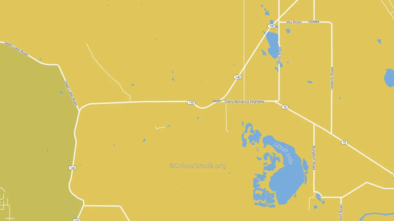 Dairy, OR Map of Drug-Related Crime Rates
