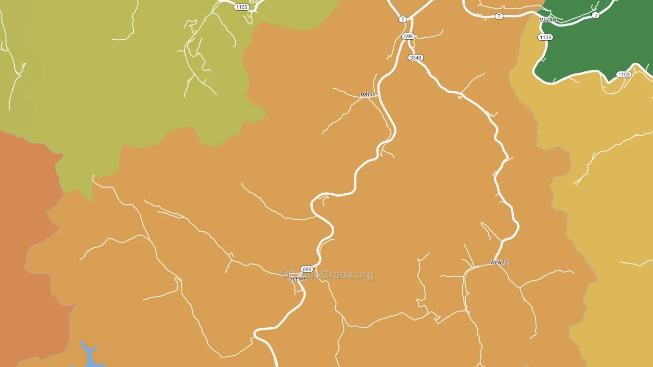 Daisy, KY Map of Drug-Related Crime Rates