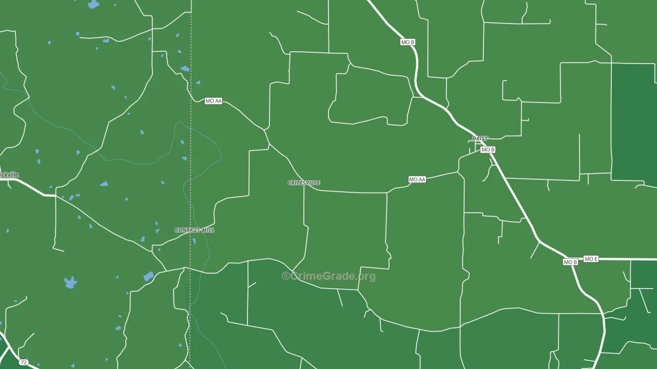 Daisy, MO Map of Drug-Related Crime Rates