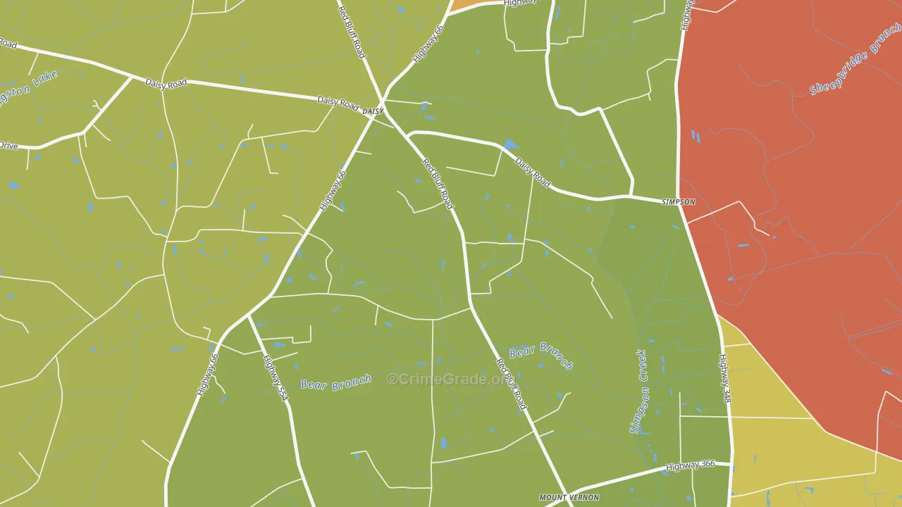 Daisy, SC Map of Drug-Related Crime Rates