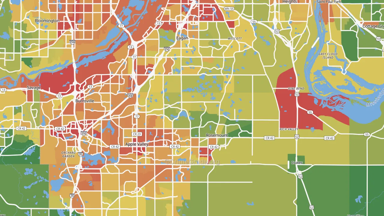 Dakota County, MN Map of Drug-Related Crime Rates