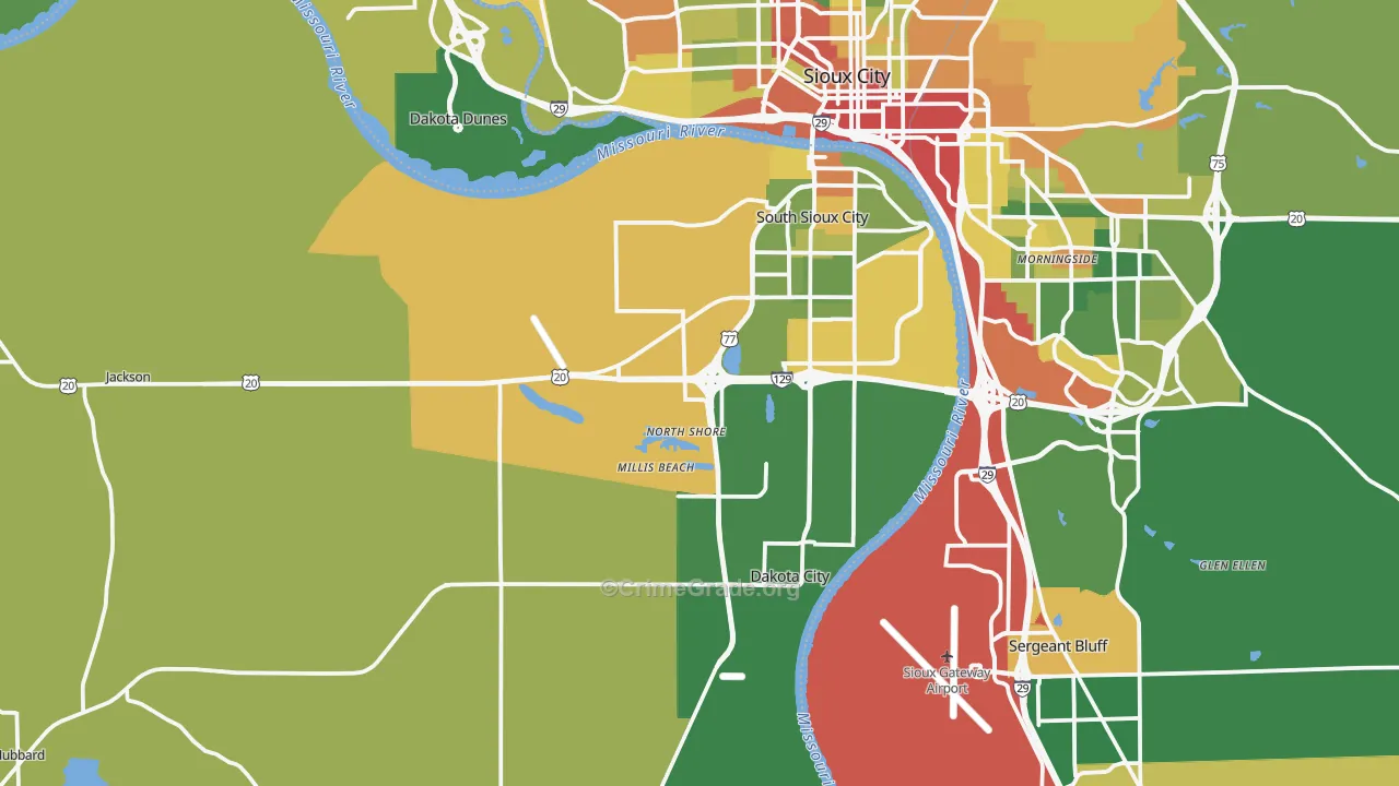 Dakota County, NE Map of Drug-Related Crime Rates