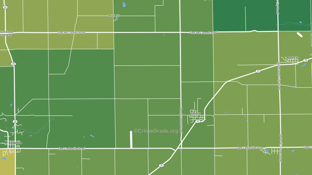 Dakota, IL Map of Drug-Related Crime Rates