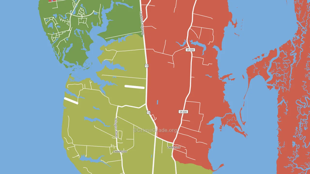 Dalbys, VA Map of Drug-Related Crime Rates