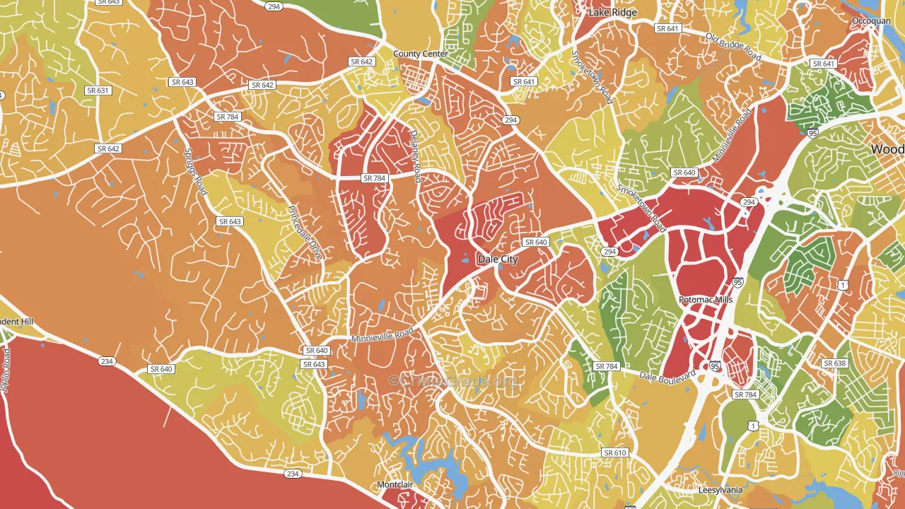 Dale City, VA Map of Drug-Related Crime Rates