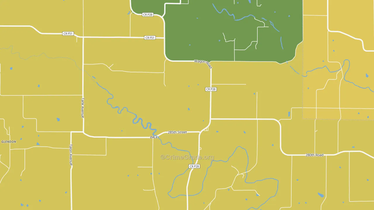 Dale, IA Map of Drug-Related Crime Rates