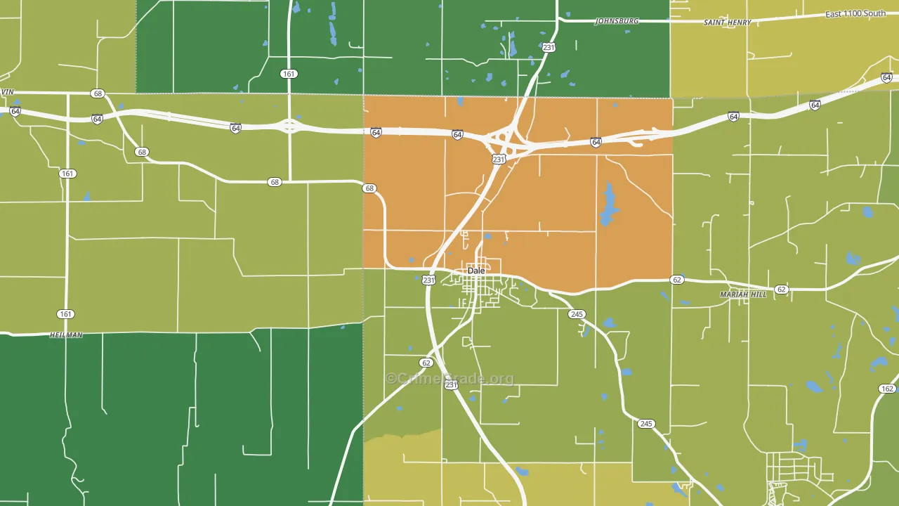 Dale, IN Map of Drug-Related Crime Rates