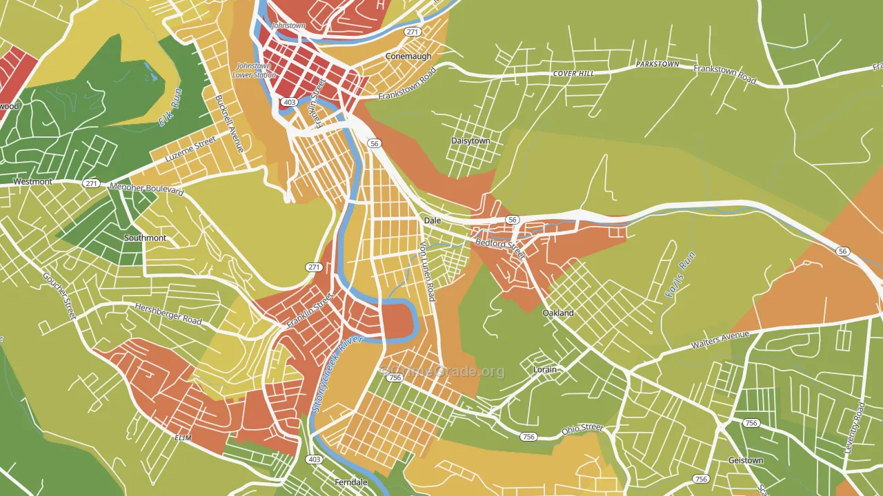 Dale, PA Map of Drug-Related Crime Rates