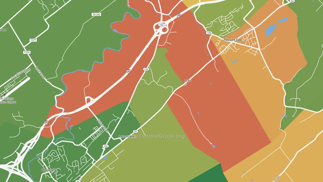 Dale Summit, PA Map of Drug-Related Crime Rates