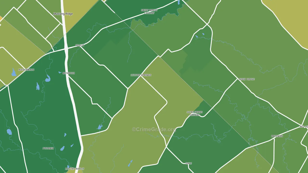 Dale, TX Map of Drug-Related Crime Rates