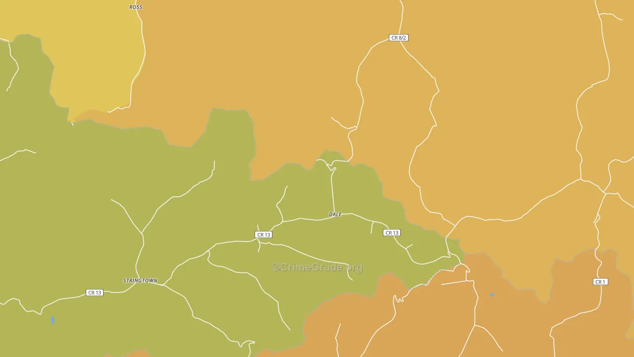 Dale, WV Map of Drug-Related Crime Rates