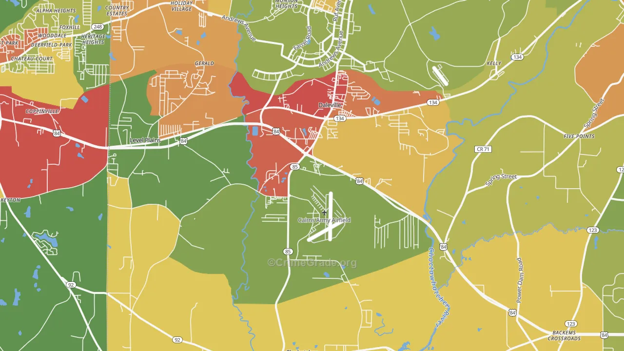 Daleville, AL Map of Drug-Related Crime Rates