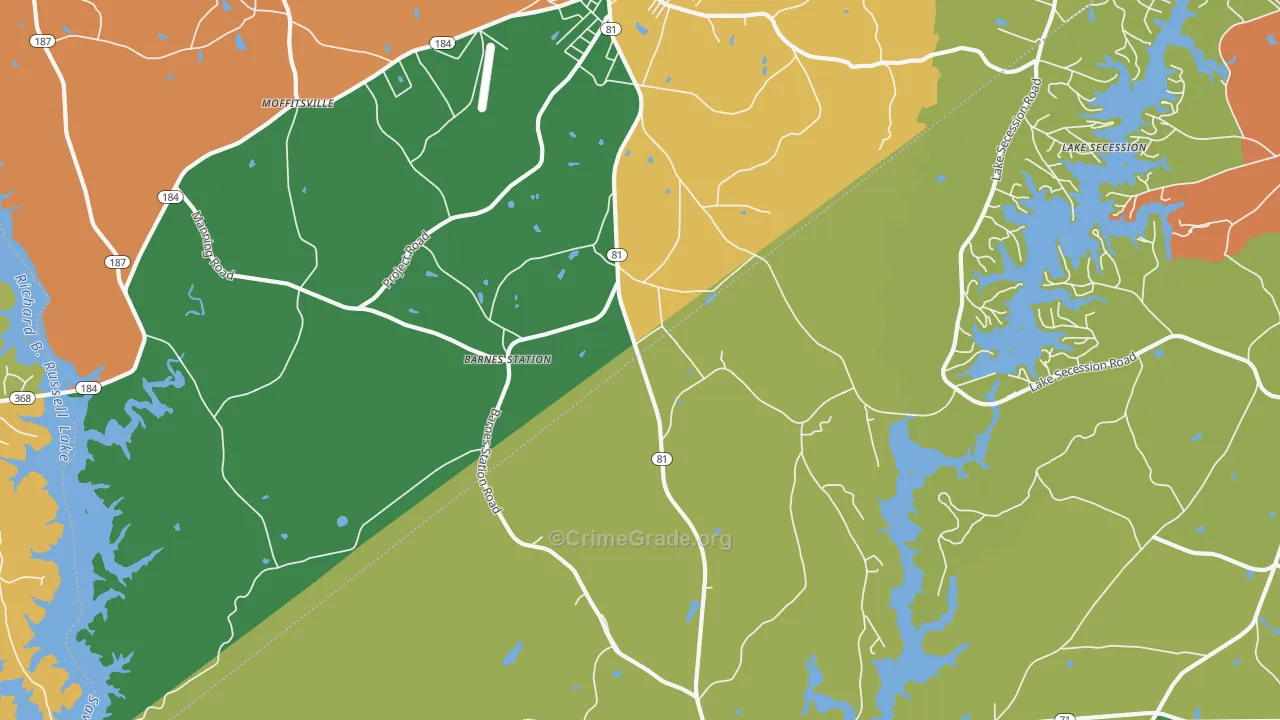 Dalewood, SC Map of Drug-Related Crime Rates
