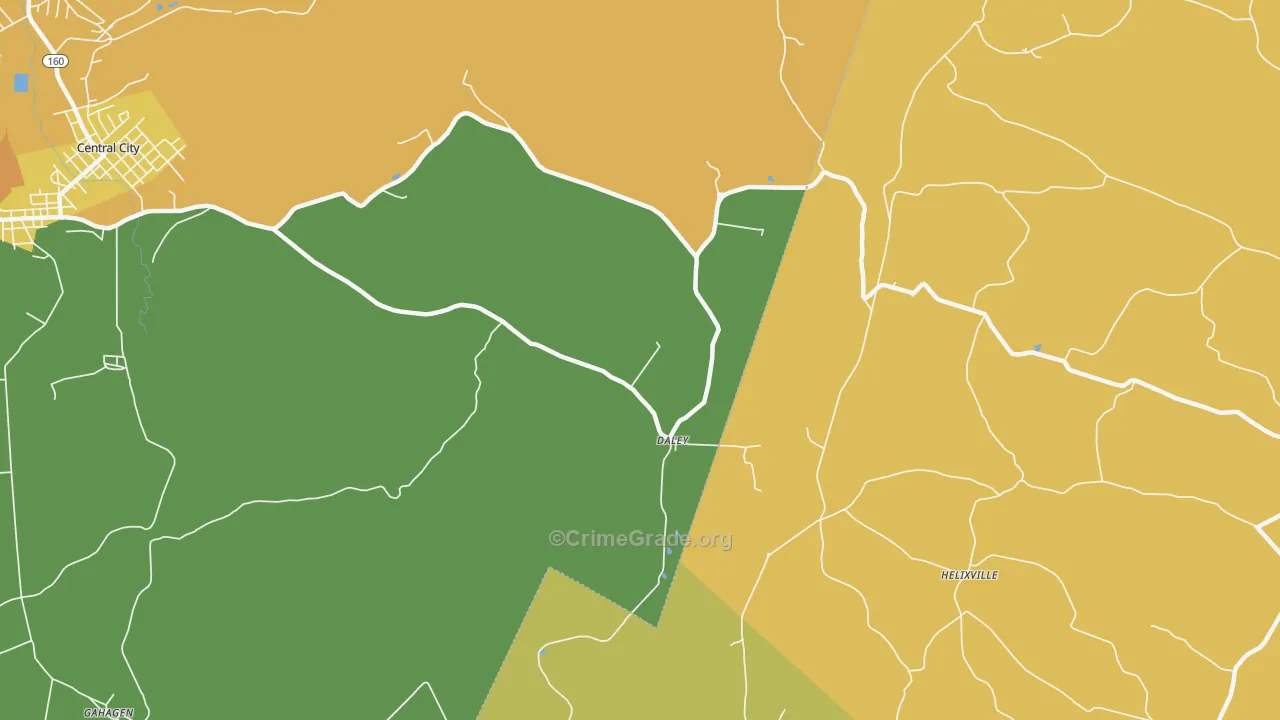 Daley, PA Map of Drug-Related Crime Rates