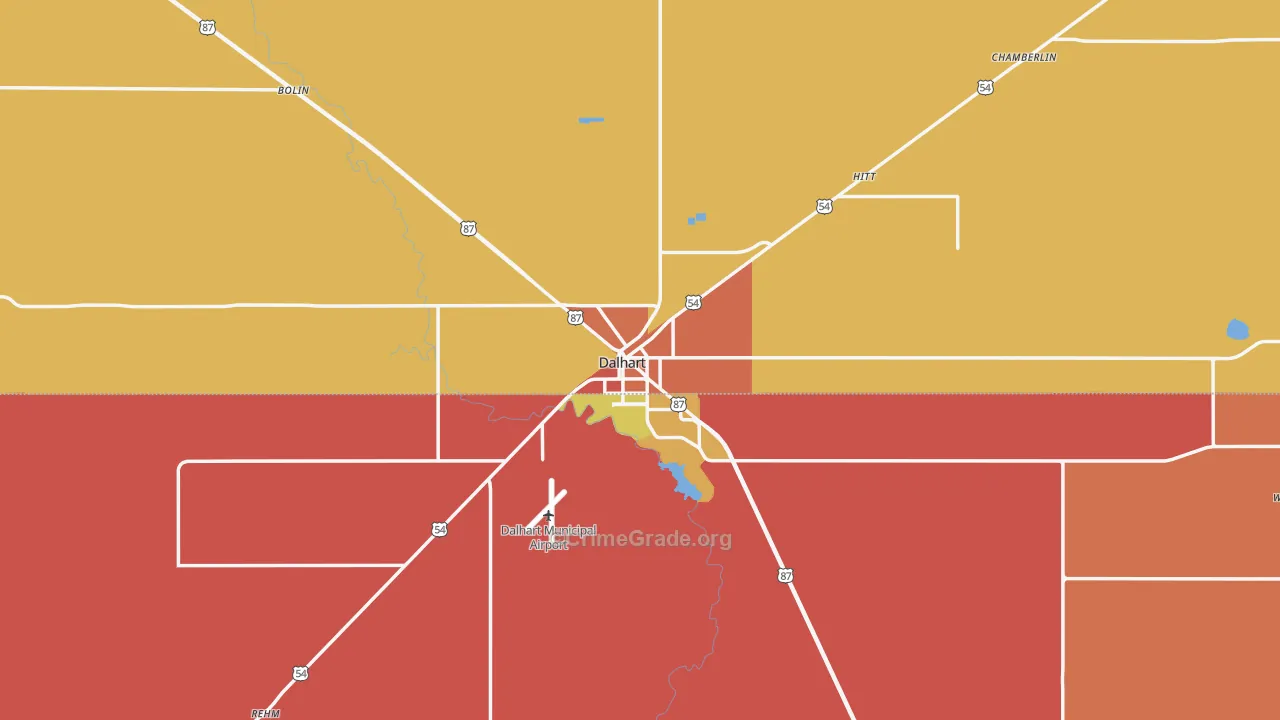Dalhart, TX Map of Drug-Related Crime Rates