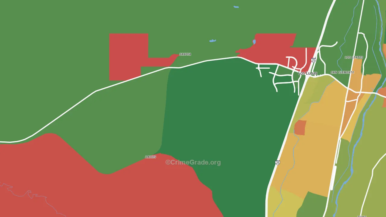 Dalies, NM Map of Drug-Related Crime Rates