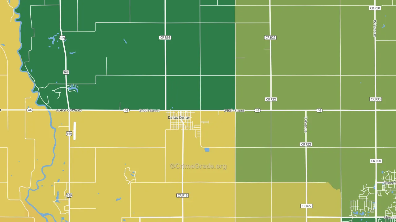 Dallas Center, IA Map of Drug-Related Crime Rates
