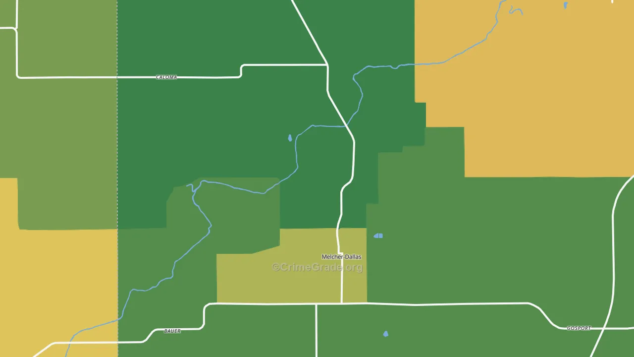 Dallas, IA Map of Drug-Related Crime Rates