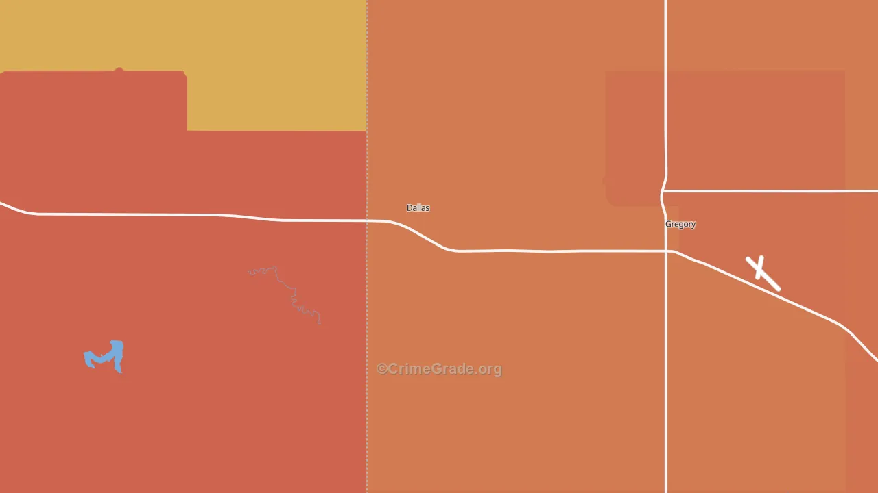 Dallas, SD Map of Drug-Related Crime Rates