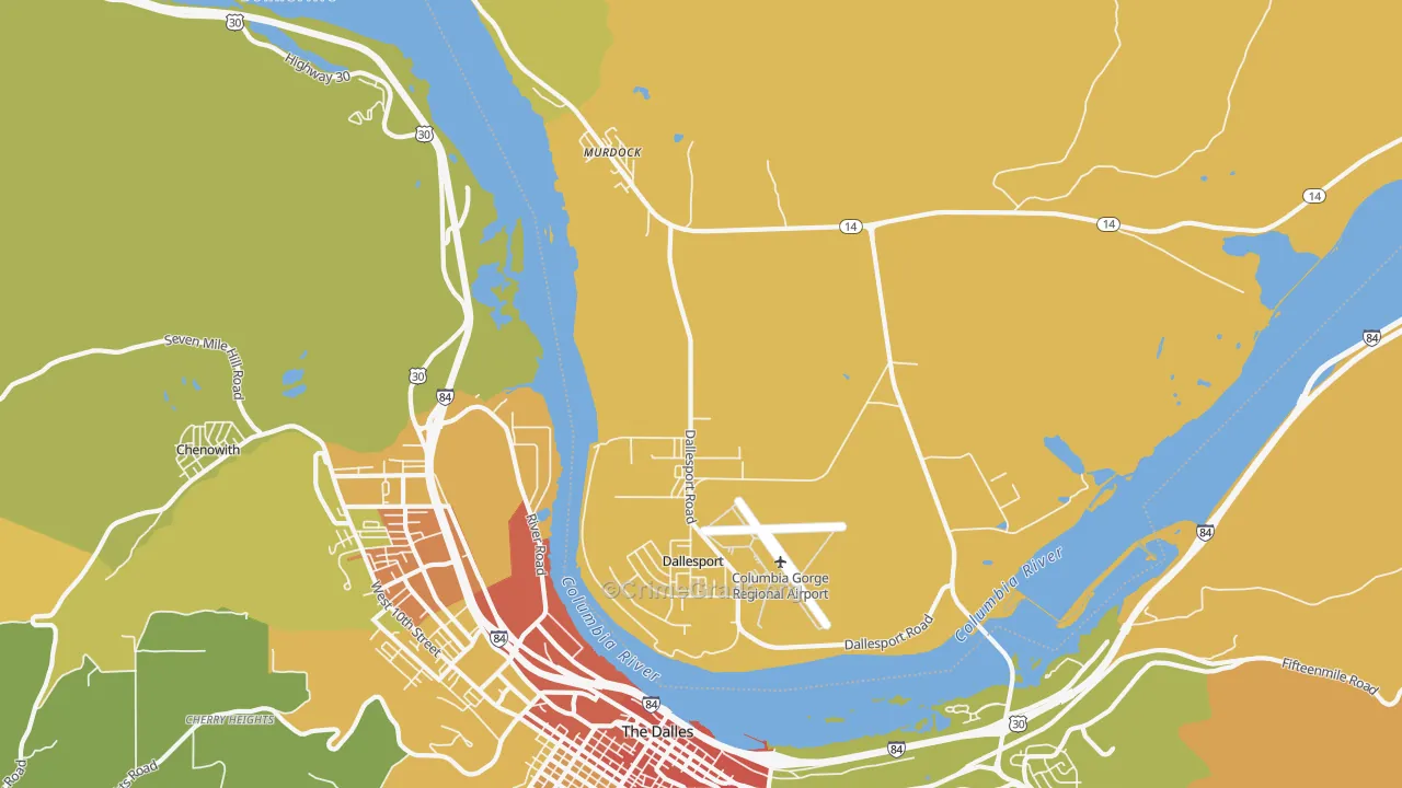 Dallesport, WA Map of Drug-Related Crime Rates