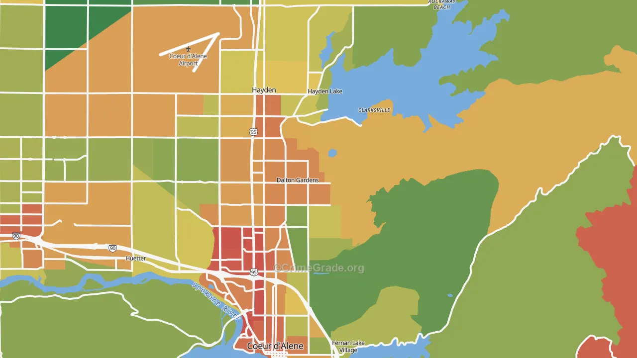 Dalton Gardens, ID Map of Drug-Related Crime Rates