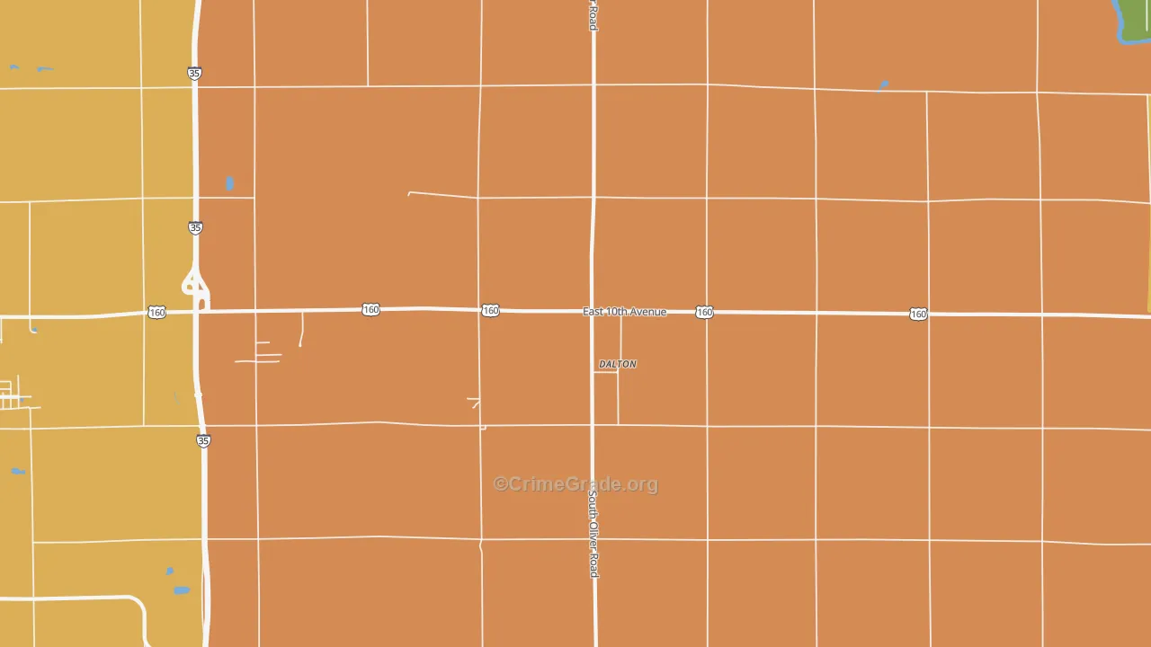 Dalton, KS Map of Drug-Related Crime Rates