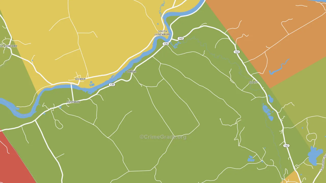 Dalton, NH Map of Drug-Related Crime Rates