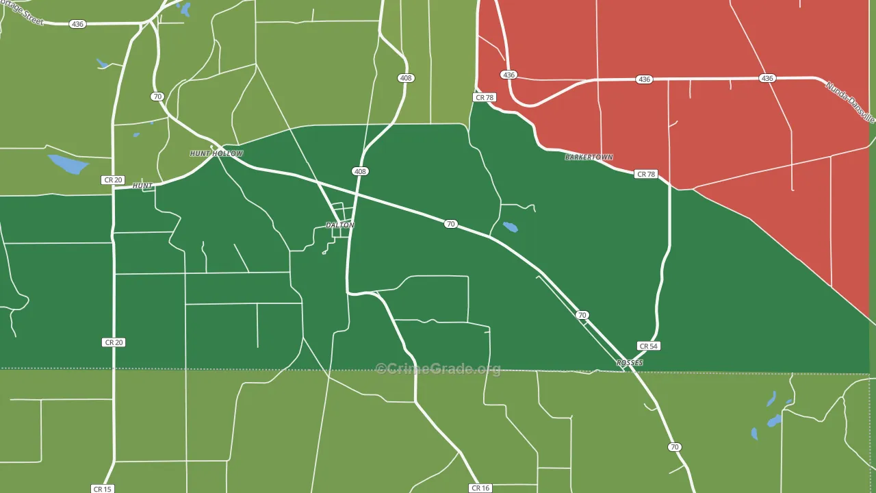 Dalton, NY Map of Drug-Related Crime Rates