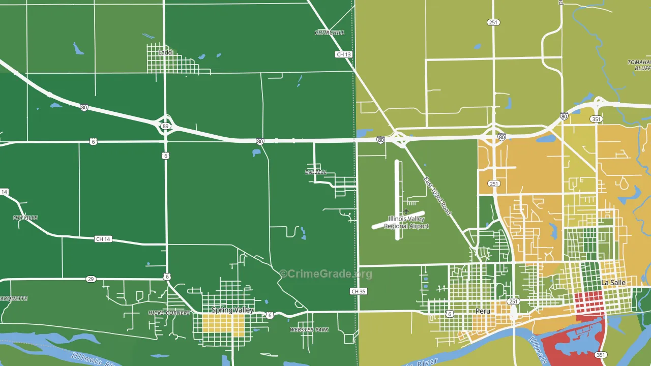 Dalzell, IL Map of Drug-Related Crime Rates
