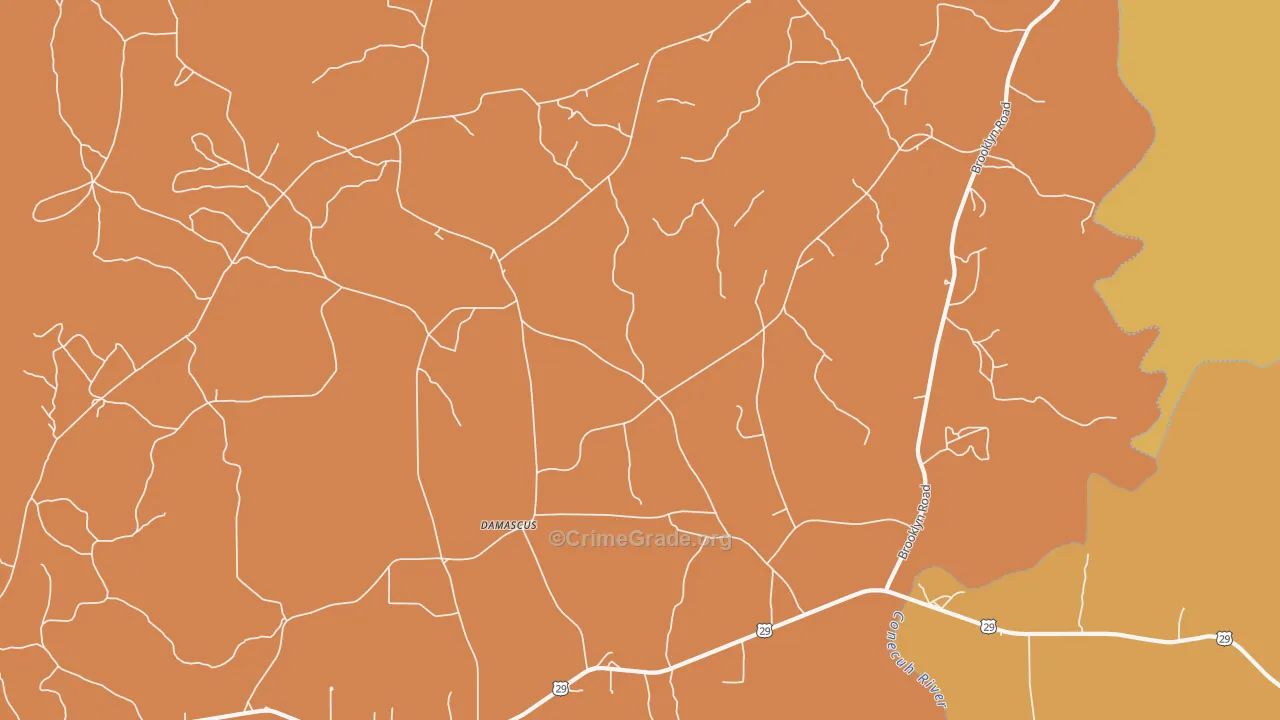 Damascus, AL Map of Drug-Related Crime Rates