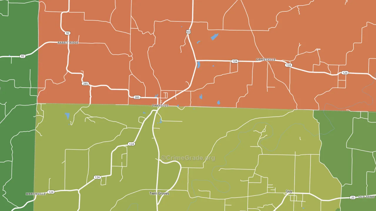 Damascus, AR Map of Drug-Related Crime Rates